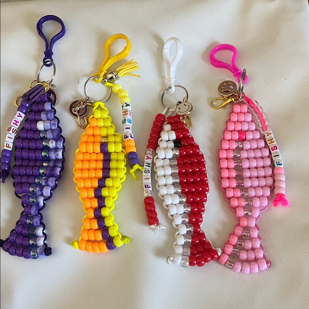 Colorful Beaded Keychains Set